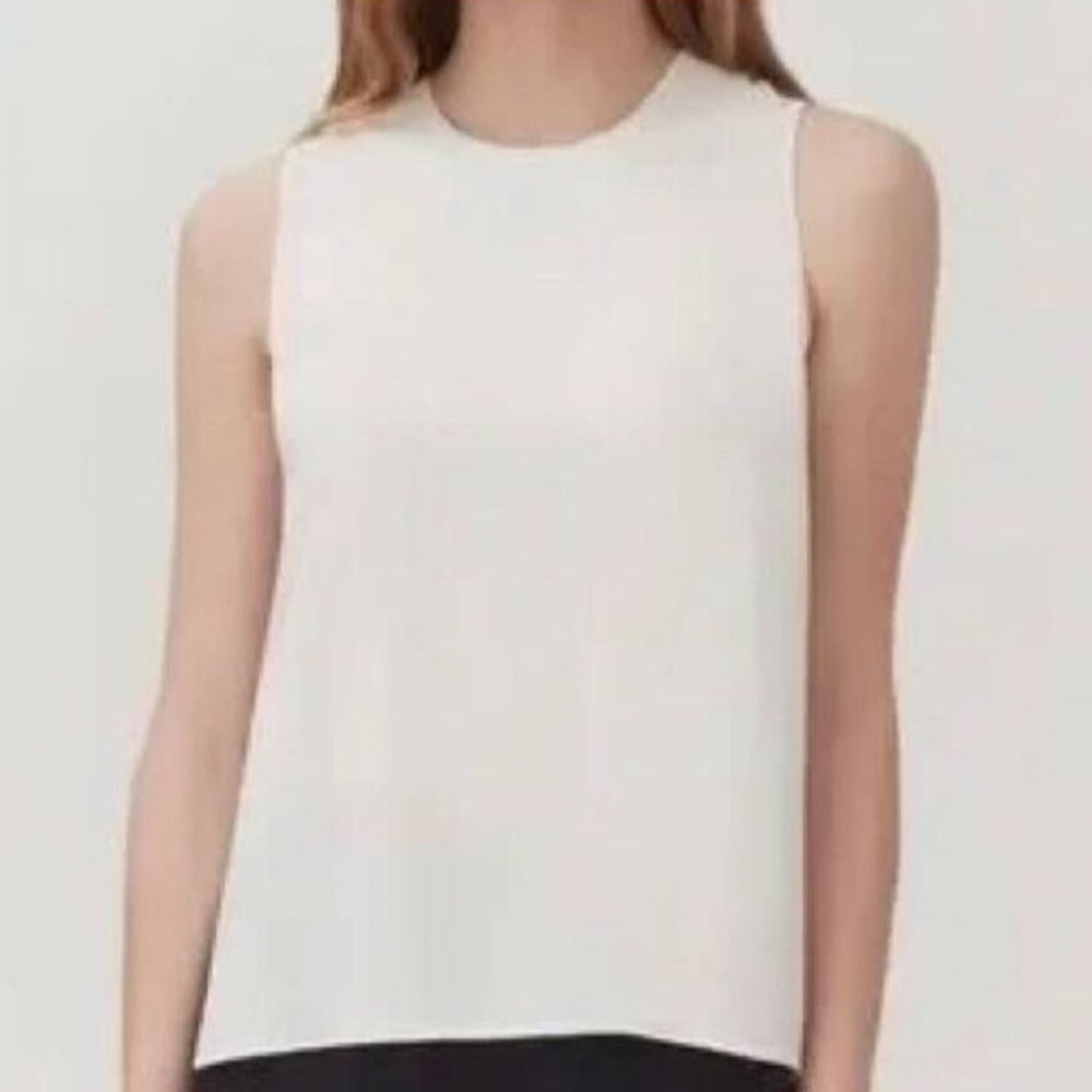Cuyana Washable Silk Muscle Tank in Cream